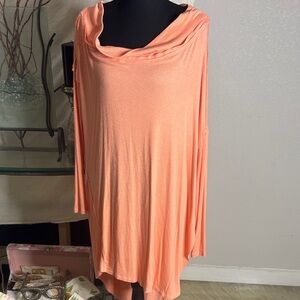 Peach Cowl Neck Tunic Top